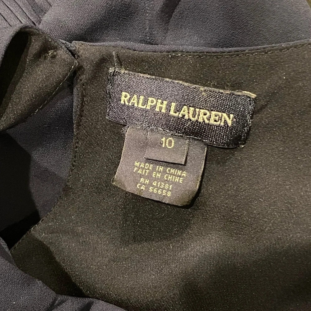 navy blue ralph lauren scoop neck Formal pleated dress size 10